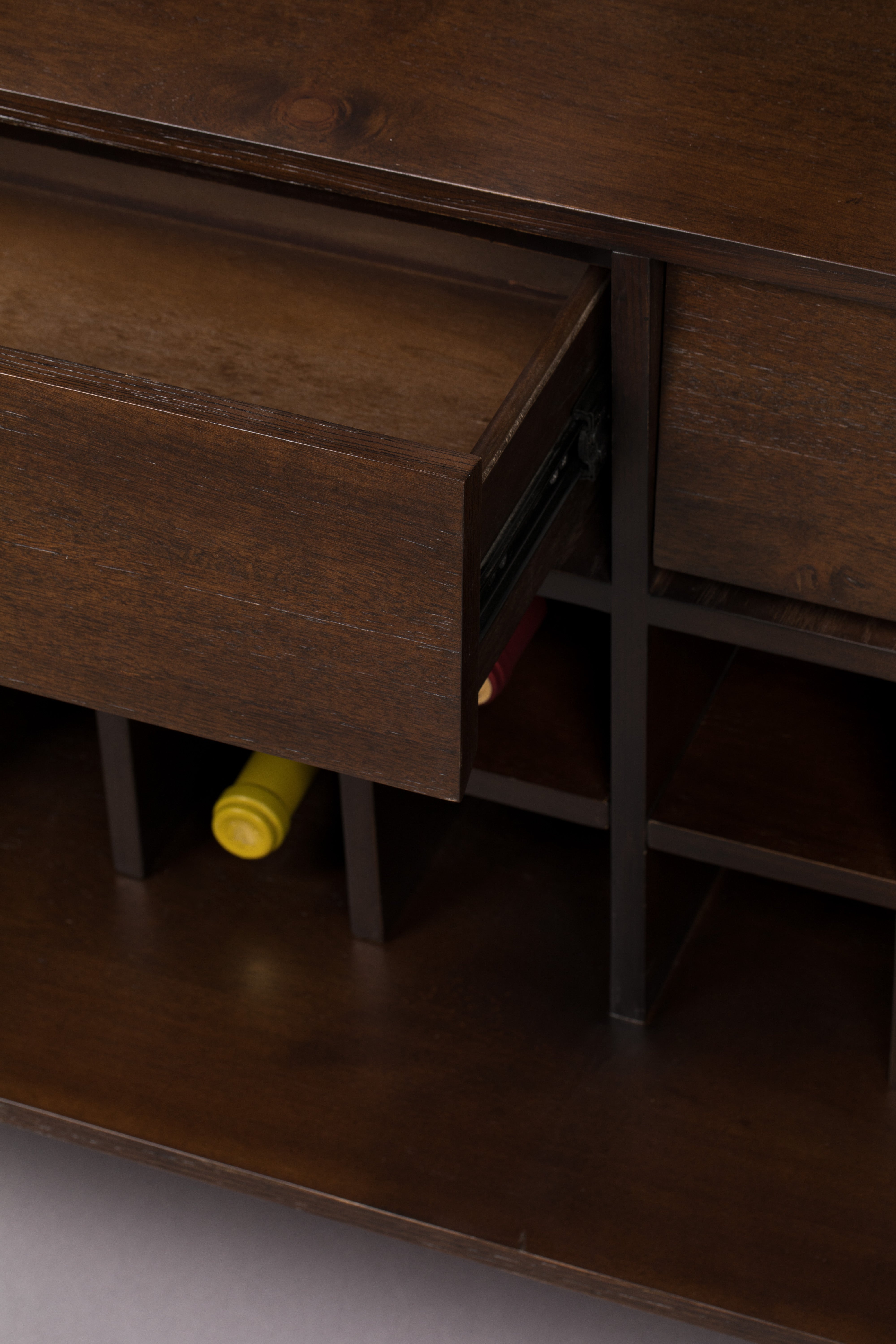 Dutchbone Class Herringbone Brown Acacia Wood Drinks Cabinet